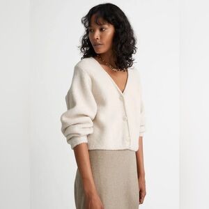 & Other Stories Boxy Wool Knit Black Cardigan Sweater